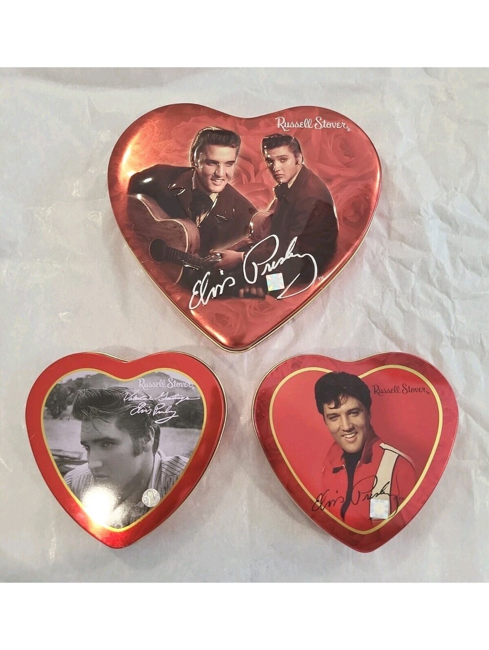 Elvis Presley Russell Stover Chocolate Tins (3 Empty Tins)